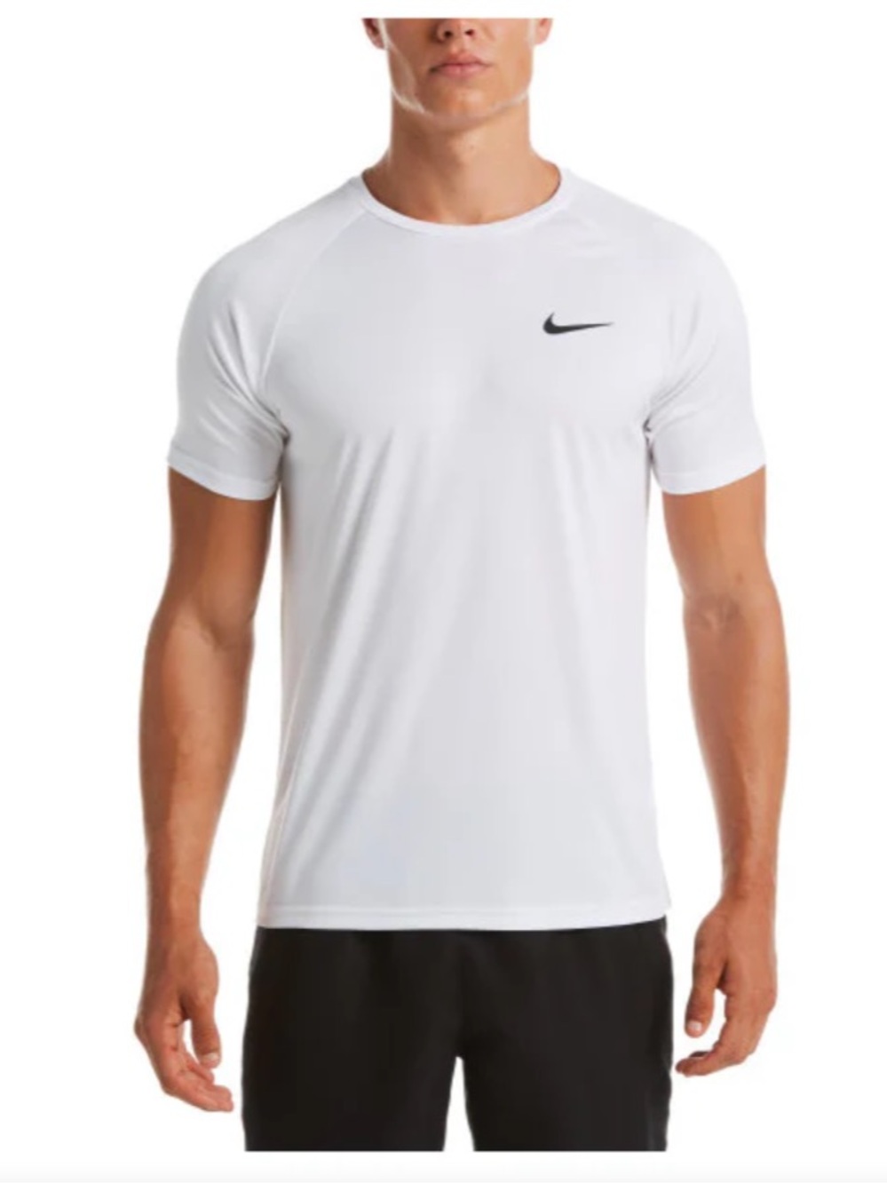 Nike Swim Dri Fit Athletic Tee with Black Swoosh